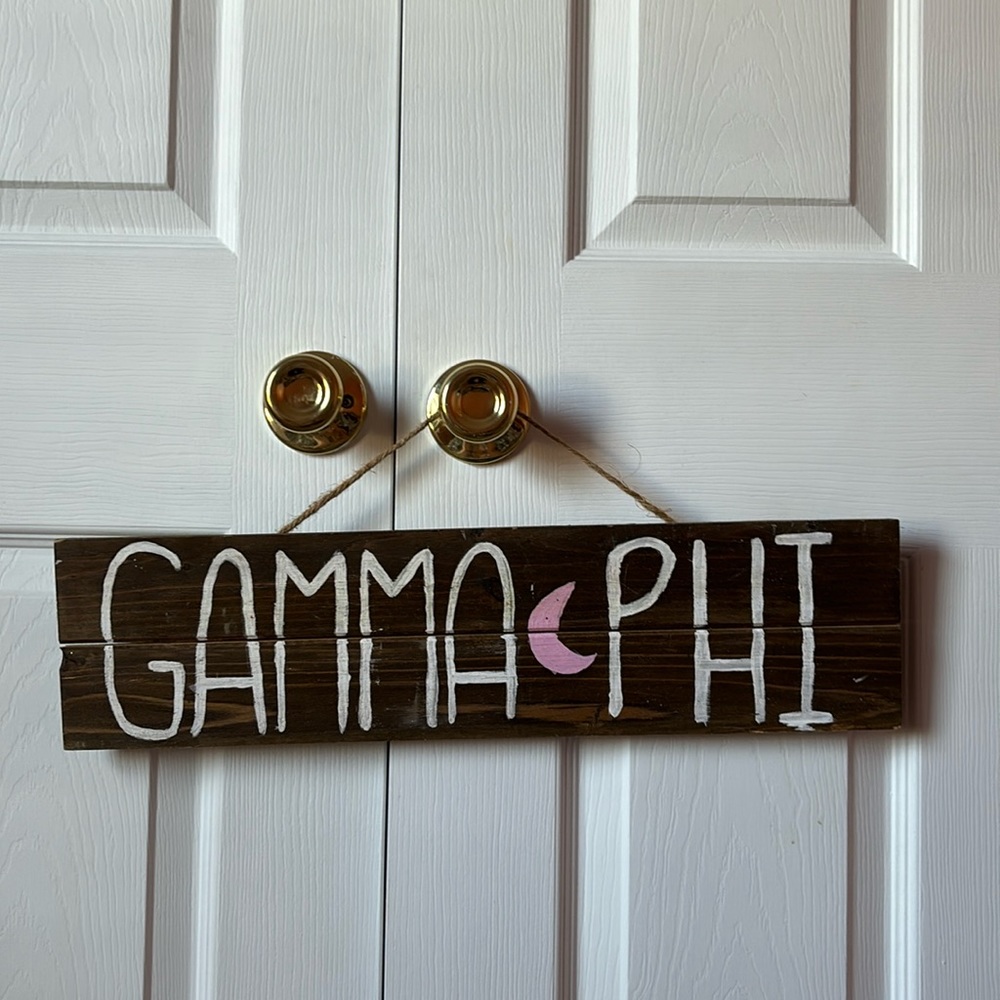 Gamma Phi Beta wooden sign